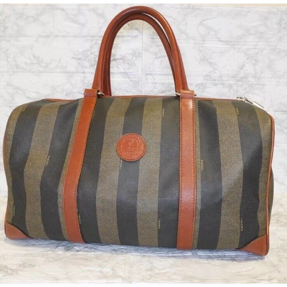 FENDI Pecan PVC leather Boston Bag